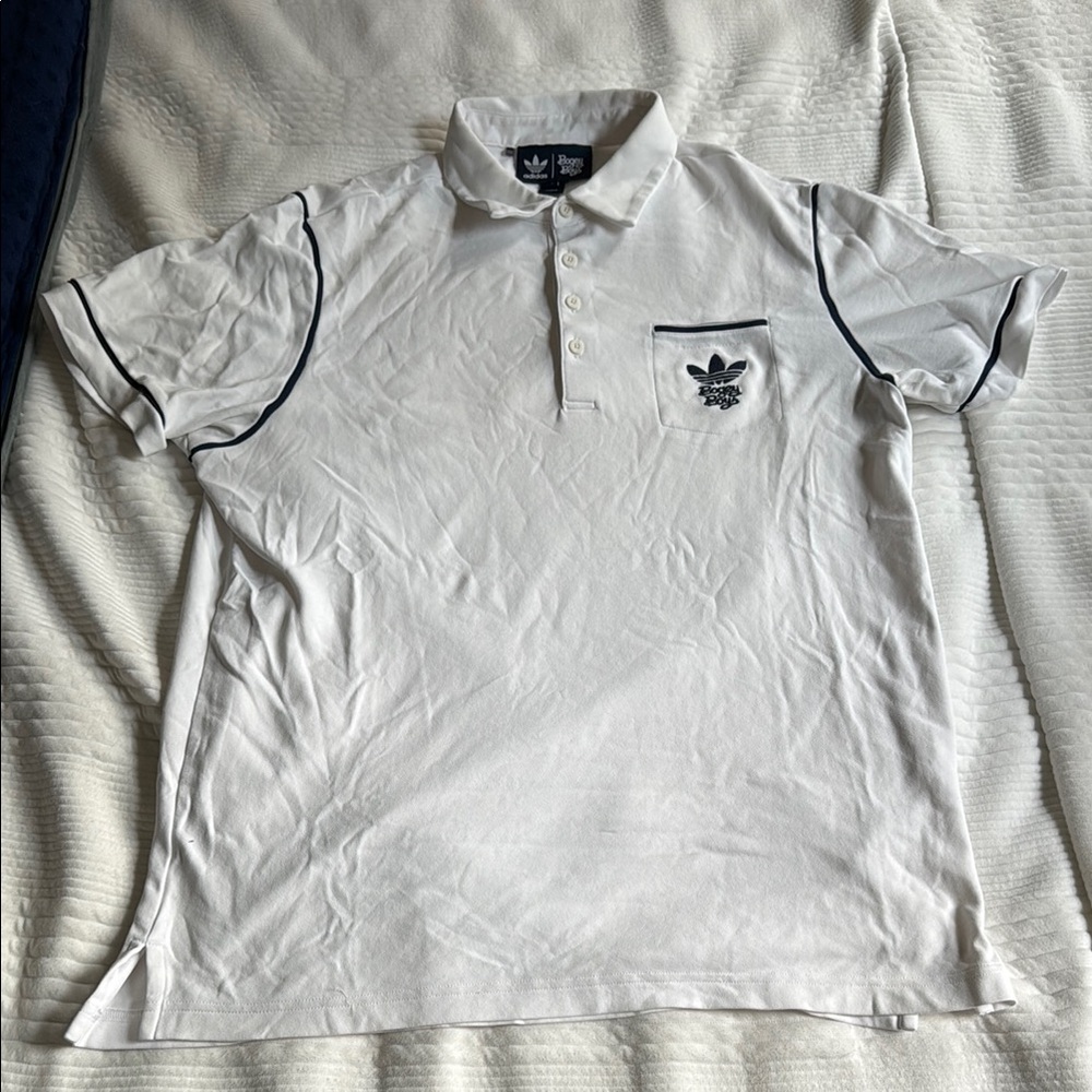 Adidas x Bogey Boys Collab, Men's White Polo with Black Accents